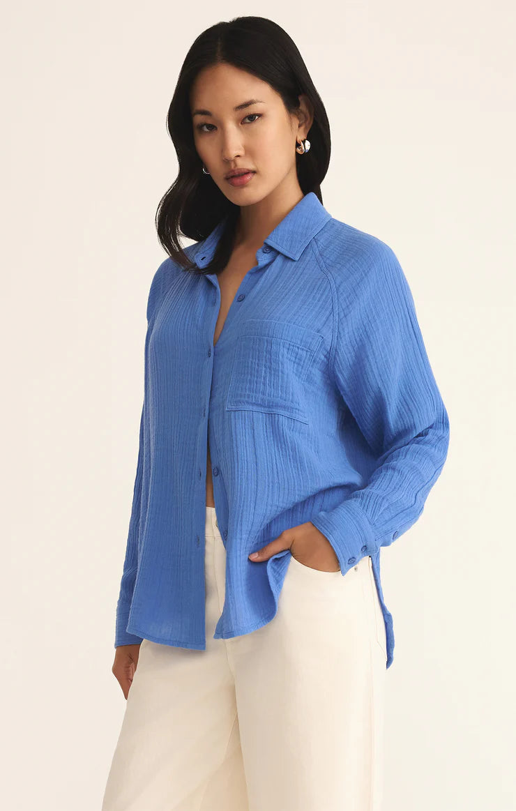 Perfect Airy Gauze Button Up