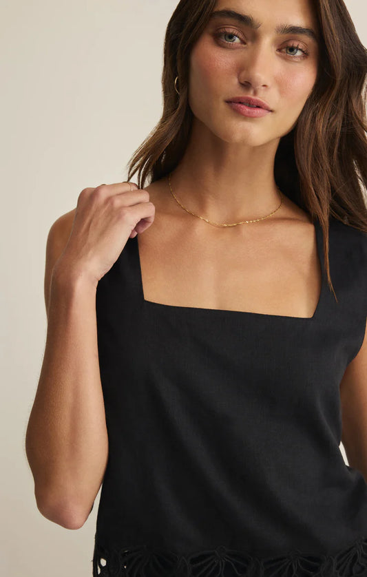 Charlene Embroidery Linen Midi Skirt