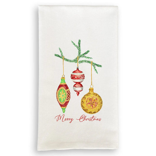 Classic Ornament Christmas Dishtowel