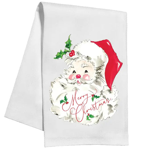 Merry Christmas Santa Dish Towel