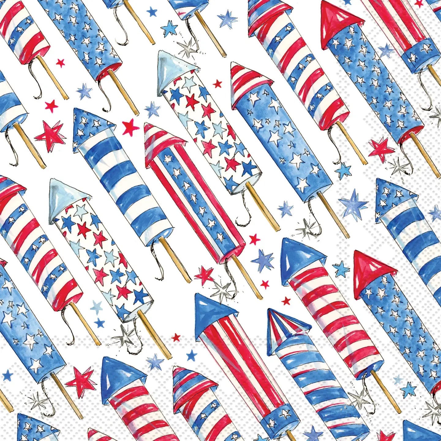 Cocktail Napkin |Patriotic Rockets|