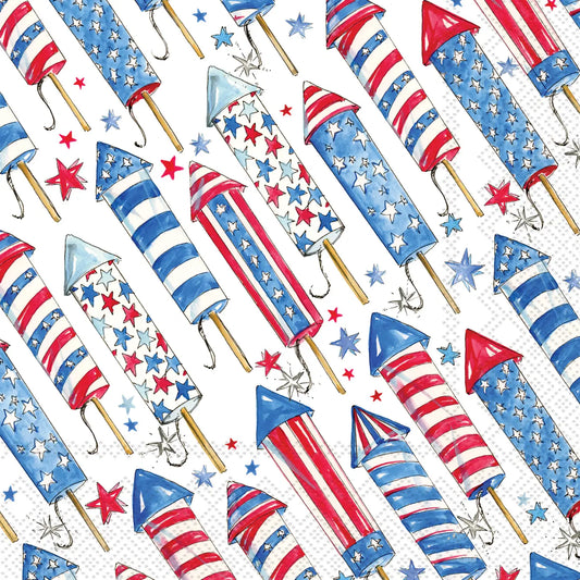 Cocktail Napkin |Patriotic Rockets|