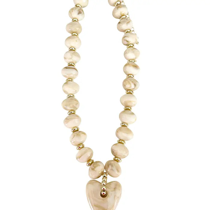 Athens Beaded Heart Necklace
