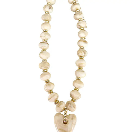 Athens Beaded Heart Necklace