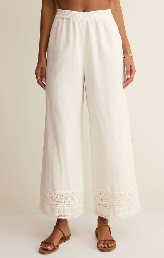 Scout Embroidered Pant |White Linen|