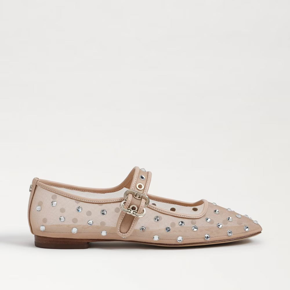 Michaela Shine Ballet Flat |Pink Mesh|