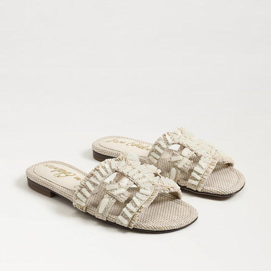 Bay Stone Slide |Ivory Raffia|