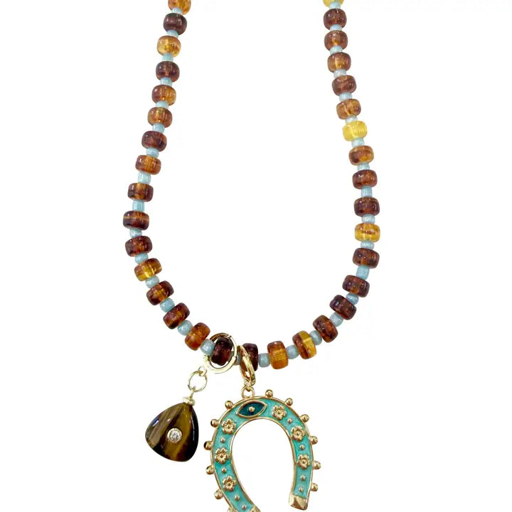 Henri Beaded Horseshoe Necklace