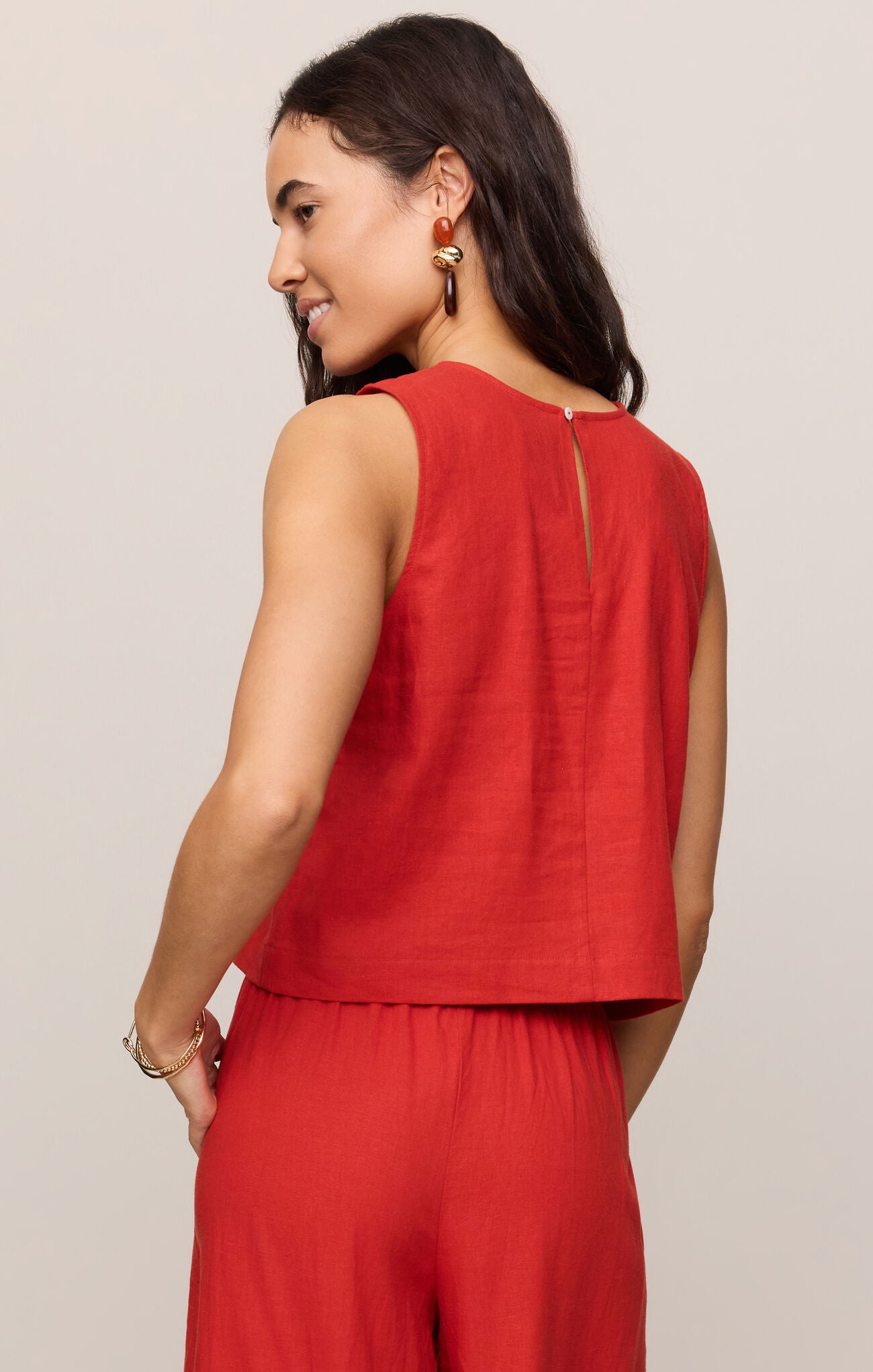Sloan Linen Top |Chili Pepper|