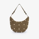 Annine Suede Studded Crossbody |Olive|