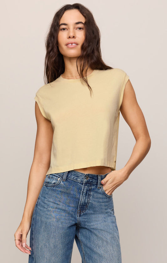 Flex Sleeveless Tee |Lemon Chiffon|