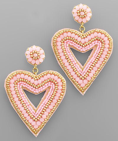 Beads Heart Earrings