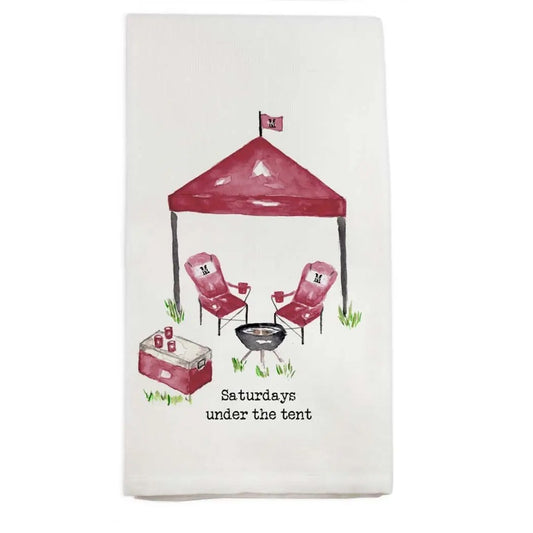 Saturdays Under the Tent State Dishtowel