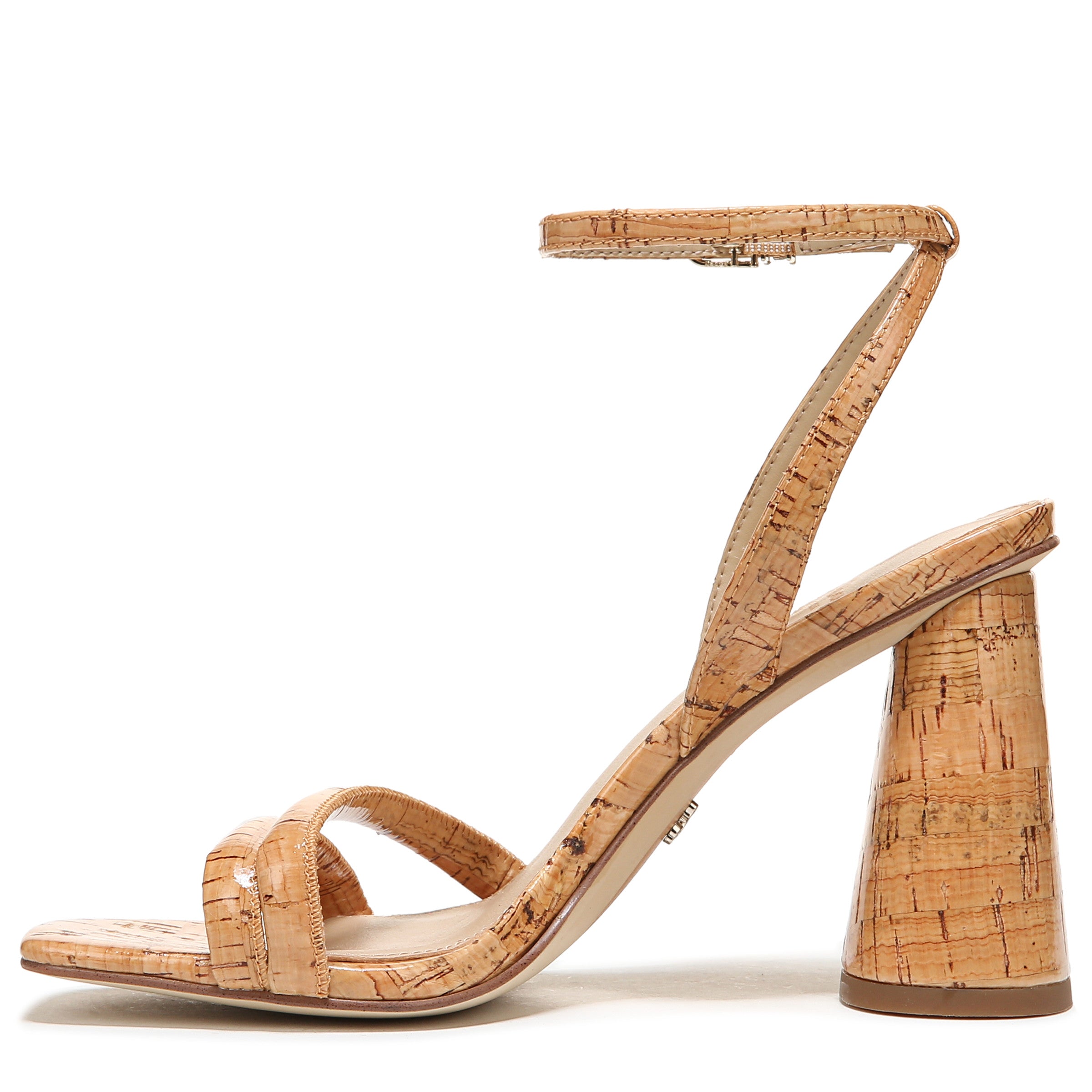 Raffia Cork Wedge Sandals With Upper Ankle Strap