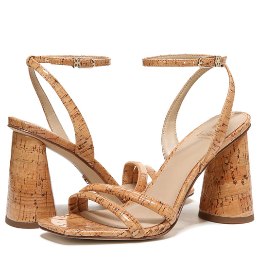 Kia Block Heel Sandal |Natural Lacquered Cork|